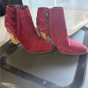 Michael Shannon Maroon Ankle Boots